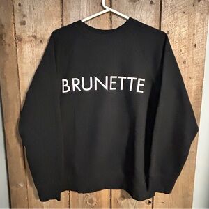 Brunette The Label Black Sweater with White Logo